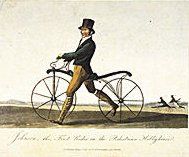 Picture Of Denis Johnson's Son Riding A Velocipede Lithograph 1819