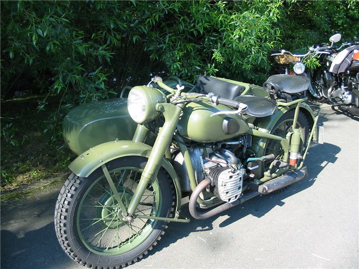 Picture Of Green Veteran Motorcycle