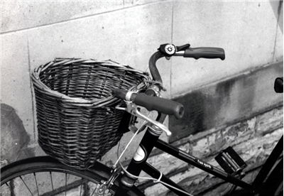 black wicker bike basket