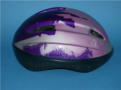 purple bicycle helmet